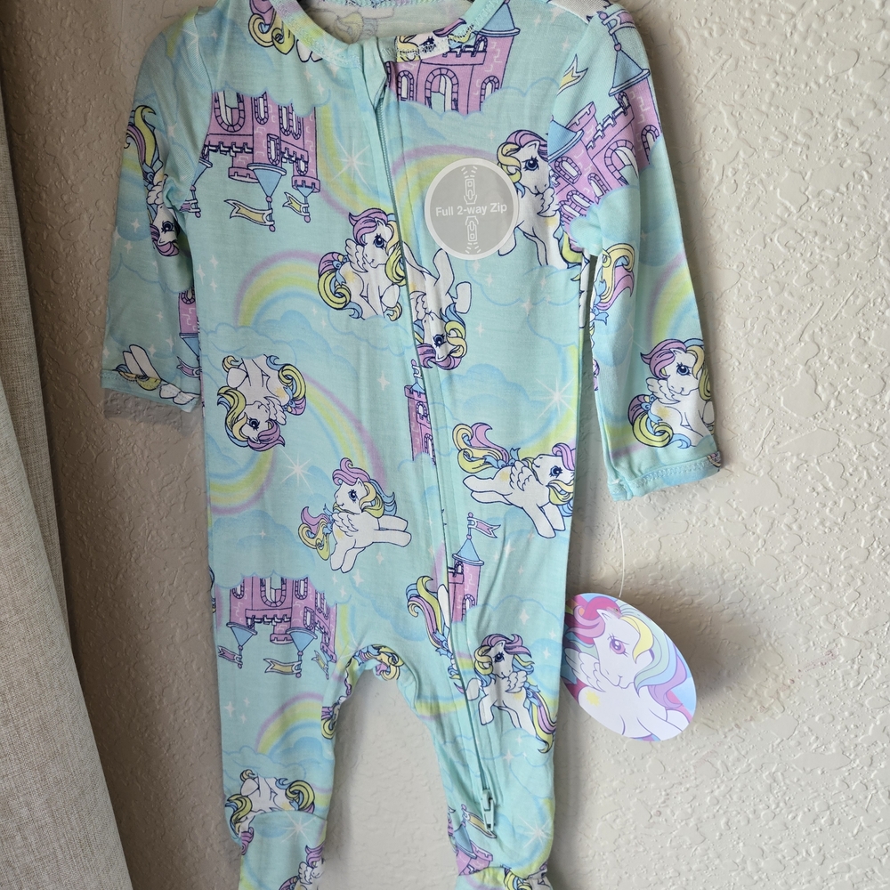 My Little Pony Light Aqua Unicorn Footed One-Piece Pajamas